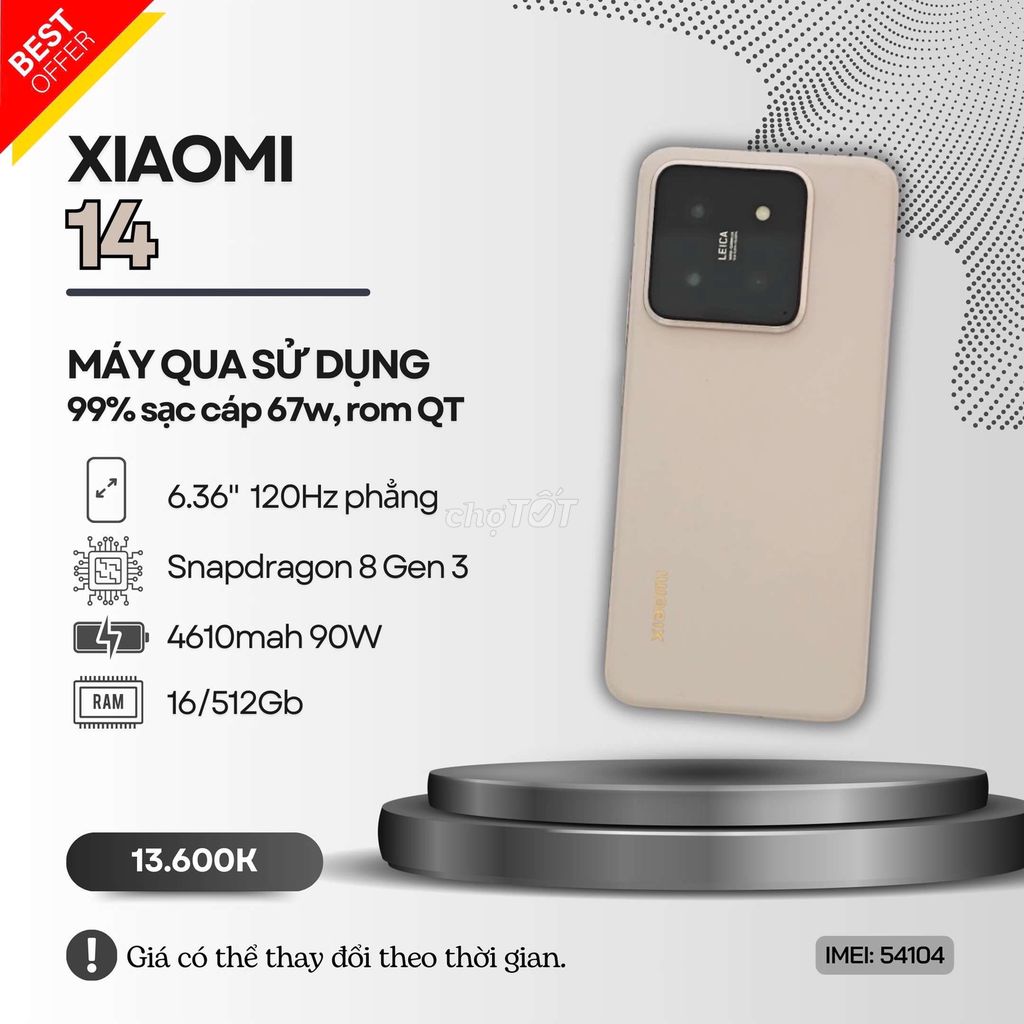 <⭐> XIAOMI 14 Đã Up Rom QT 16/512Gb