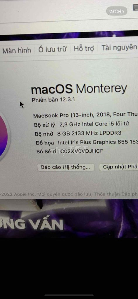 Apple MacBook Pro i5 8GB/512GB Bạc Like New. Mua bán Laptop tại Thành phố Biên Hòa Đồng Nai được đăng bởi Phú PC Laptop hình 1