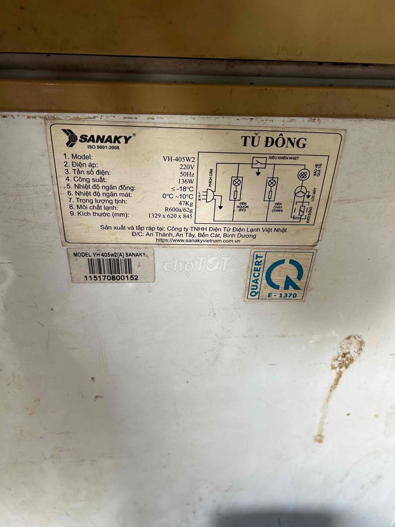Tủ đông Sanaky VH-405W2 280L. Mua bán Tủ lạnh tại Huyện Bắc Bình Bình Thuận được đăng bởi DTL Official hình 1