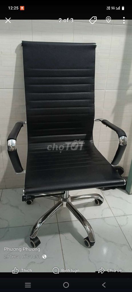 Ghế văn phòng da có bánh xe. Mua bán Đồ dùng văn phòng tại Quận 7 Tp Hồ Chí Minh được đăng bởi mẹ Cà rốt hình 1