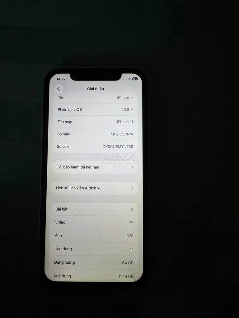 Apple iPhone 11 64GB Mất Face ID Đã thay màn hình. Mua bán Điện thoại tại Quận Bình Tân Tp Hồ Chí Minh được đăng bởi Hội Đồ Điện Tử hình 1