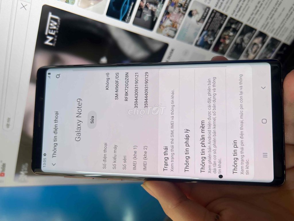 Note 9 ram 6/128GB thanh lý