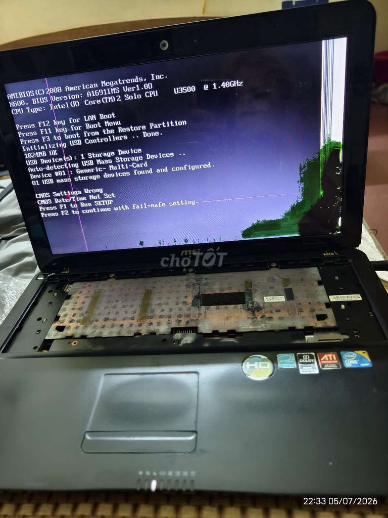 MSI X600 Lỗi màn hình. Mua bán Laptop tại Quận Cầu Giấy Hà Nội được đăng bởi Lê Mạnh Hùng hình 1