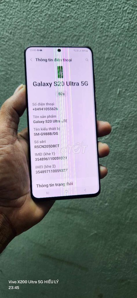 Samsung S20 Ultra 12GB/128GB Màn hình sọc. Mua bán Điện thoại tại Quận 12 Tp Hồ Chí Minh được đăng bởi Lý Thanh hieu hình 1