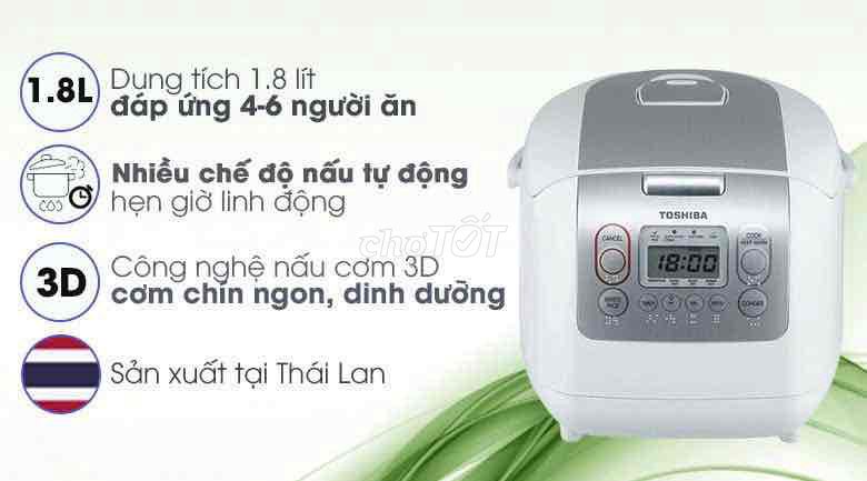 Nồi cơm điện tử Toshiba RC-18NMFVN(WT) 1.8 lít. Mua bán Bếp, lò, đồ điện nhà bếp tại Quận 8 Tp Hồ Chí Minh được đăng bởi Trúc Ly Điện lạnh giá rẻ hình 1