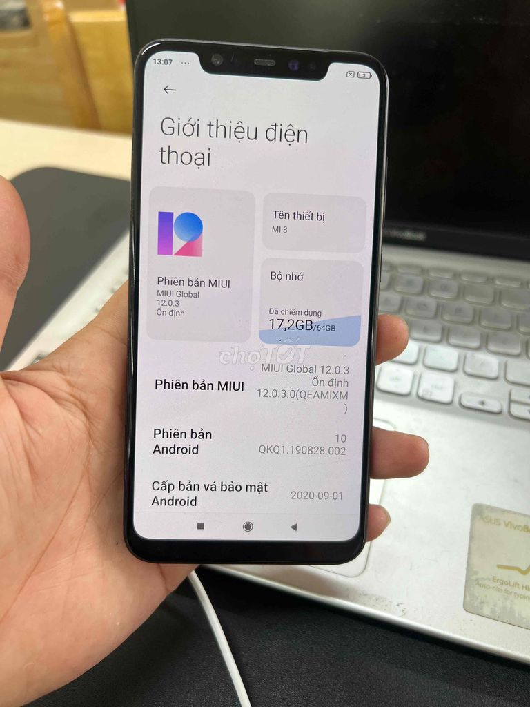 Xiaomi Mi 8 64GB Đen. Mua bán Điện thoại tại Quận Liên Chiểu Đà Nẵng được đăng bởi GT shop hình 1