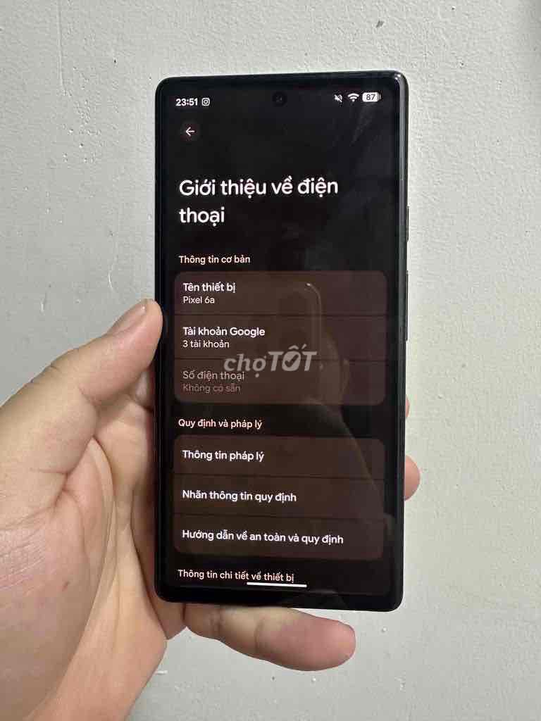 Google Pixel 6a 128GB Đen. Mua bán Điện thoại tại Quận Gò Vấp Tp Hồ Chí Minh được đăng bởi Trần Hưng hình 1
