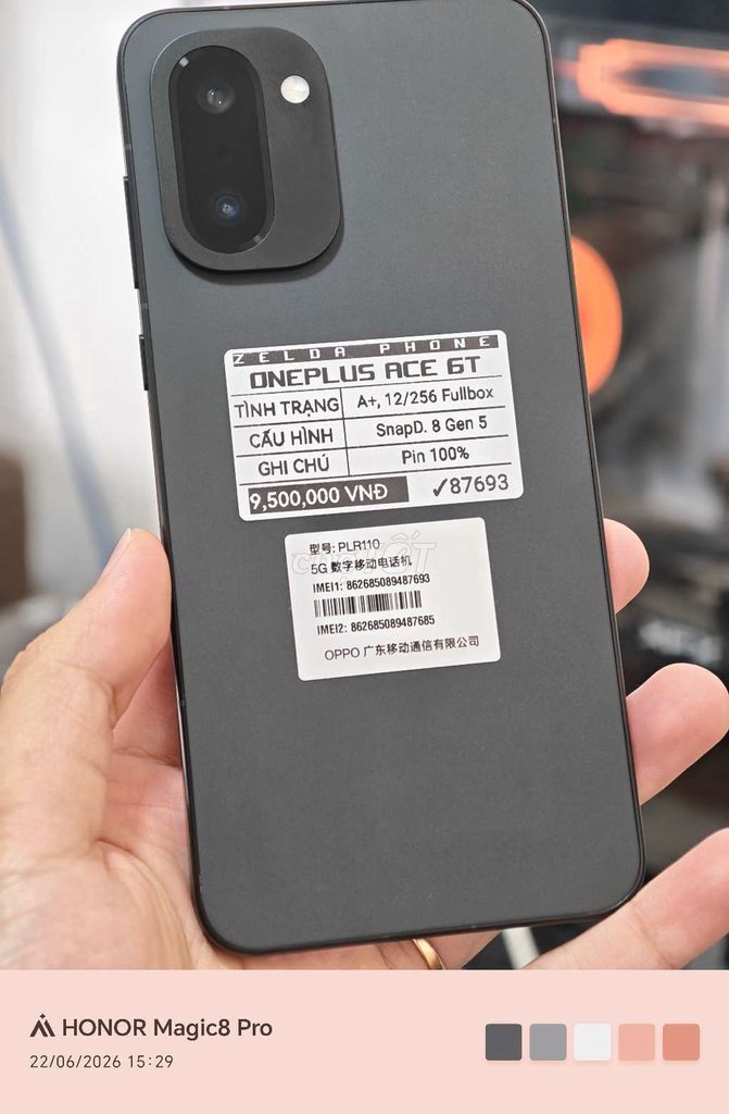 OnePlus Ace 6T 12GB/256GB Đen FULLBOX. Mua bán Điện thoại tại Quận Ninh Kiều Cần Thơ được đăng bởi Zelda Phone hình 1