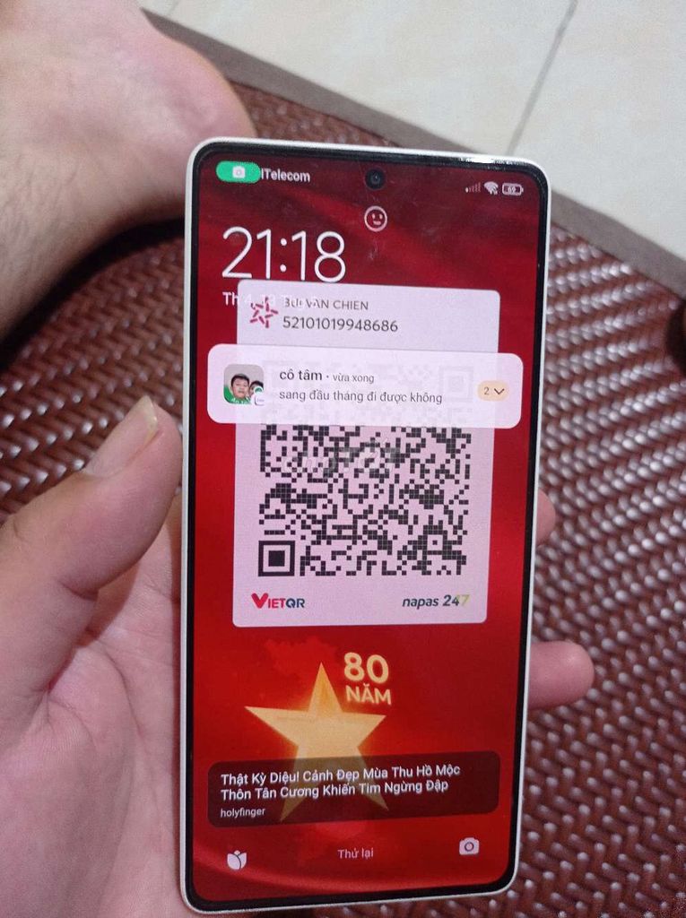 Xiaomi Redmi Note 13 5G 128GB Trắng. Mua bán Điện thoại tại Quận Bắc Từ Liêm Hà Nội được đăng bởi long dang hình 1