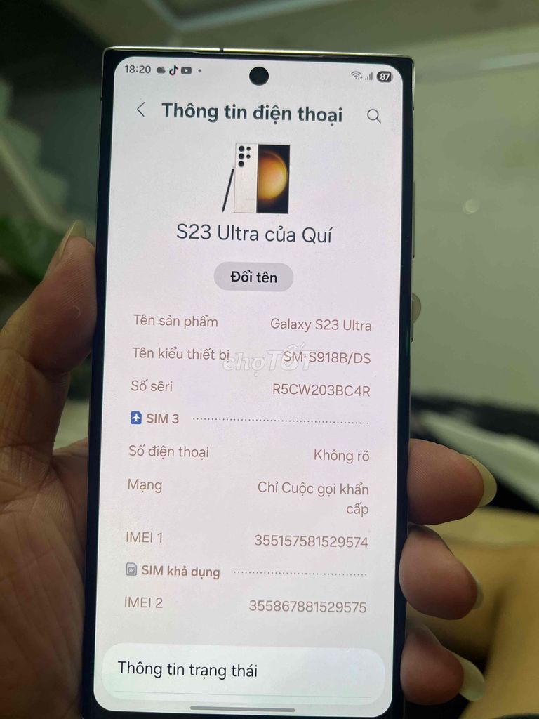 Samsung Galaxy S23 Ultra 256GB Trắng. Mua bán Điện thoại tại Thành phố Thủ Dầu Một Bình Dương được đăng bởi Tuấn hình 1