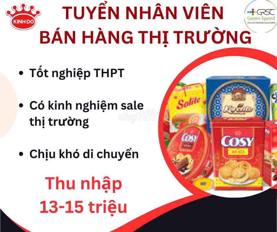 Tuyển Sale thị trường bánh Kinh đô tại Tp Móng Cái