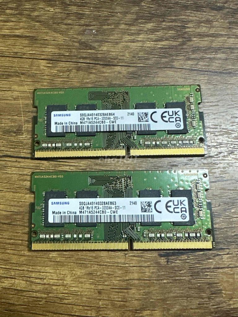 02 RAM Laptop Samsung DDR4 4GB 3200MHz. Mua bán Linh kiện (RAM, Card...) tại Thành phố Huế Thừa Thiên Huế được đăng bởi Hậu Võ Công hình 1