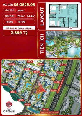 💥[HOT] S6.0629.08 2PN+THE ORIGAMI – SIÊU PHẨM CĂN GÓC VIEW KÉP TRIỆU