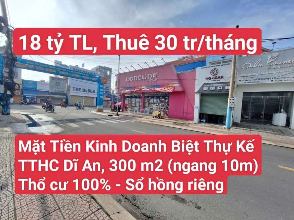 🆘 Mặt Tiền Kinh Doanh Biệt Thự Kế Trung Tâm Hành Chính, Dĩ An, Dĩ An