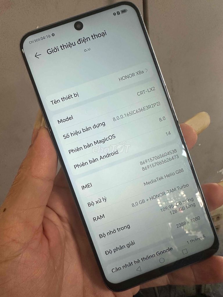 honor x8a 8/128 nhận gl trao đổi