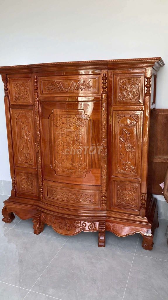 Tủ thờ gỗ căm xe 1m45x1m53x60cm. Mua bán Tủ, kệ gia đình tại Huyện Thới Lai Cần Thơ được đăng bởi Đồ Gỗ Nội Thất Phước Lộc hình 1