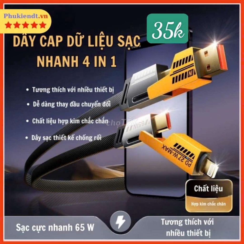 Khuyến mãi combo 2 sợi cáp sạc 4in1