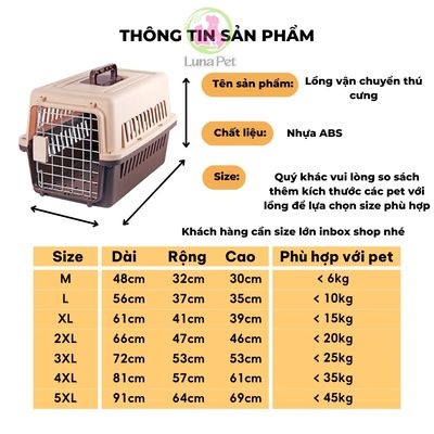 Lồng vận chuyển chó mèo chuẩn hàng không