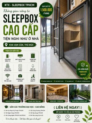🏡 Gần CĐ CÔNG NGHỆ TPHCM - SLEEPBOX MỚI 100%–CÓ THANG MÁY +  BAN CÔNG🏡