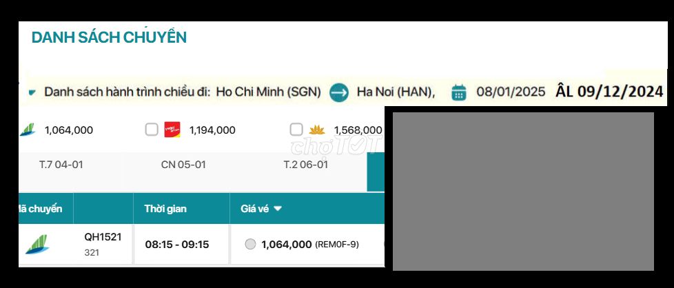 Hồ Chí Minh - Phú Quốc 08/01/2025ÂL 09/12/2024Sô1