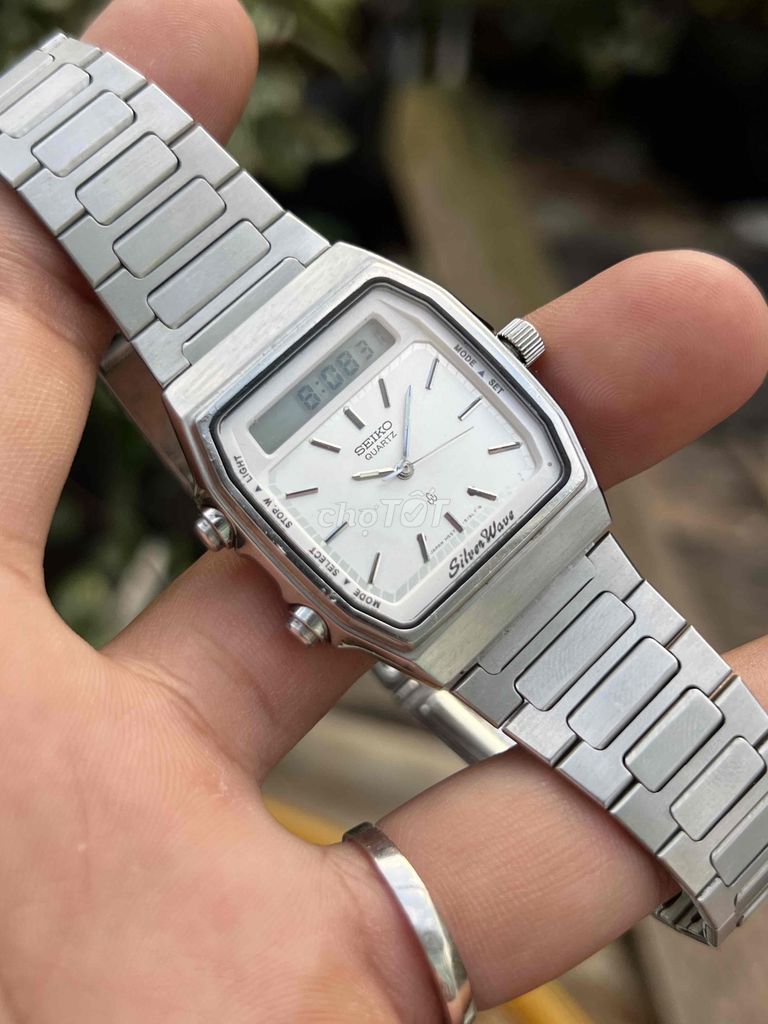 đồng hồ Seiko silver wave 2 máy thiết kế cổ điển