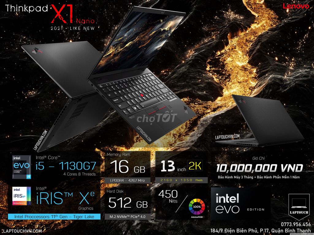 Lenovo Thinkpad X1 Nano Gen 1 [ Like New ]. Mua bán Laptop tại Quận Bình Thạnh Tp Hồ Chí Minh được đăng bởi Cửa Hàng Máy Tính Laptouch VN hình 1