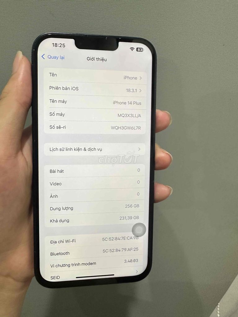 Thanh lí 14 plus 256GB. Mua bán Điện thoại tại Quận Thanh Khê Đà Nẵng được đăng bởi Anh Lê hình 1