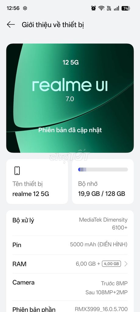 Realme 12 5G 6GB/128GB. Mua bán Điện thoại tại Huyện Việt Yên Bắc Giang được đăng bởi Luu Dinh Dang hình 1