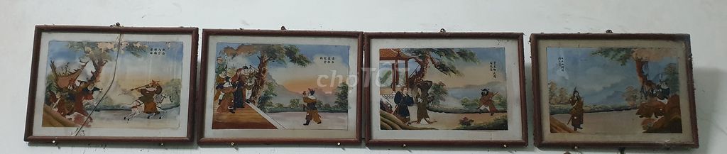 Tranh Tam Quốc vẽ trên kính