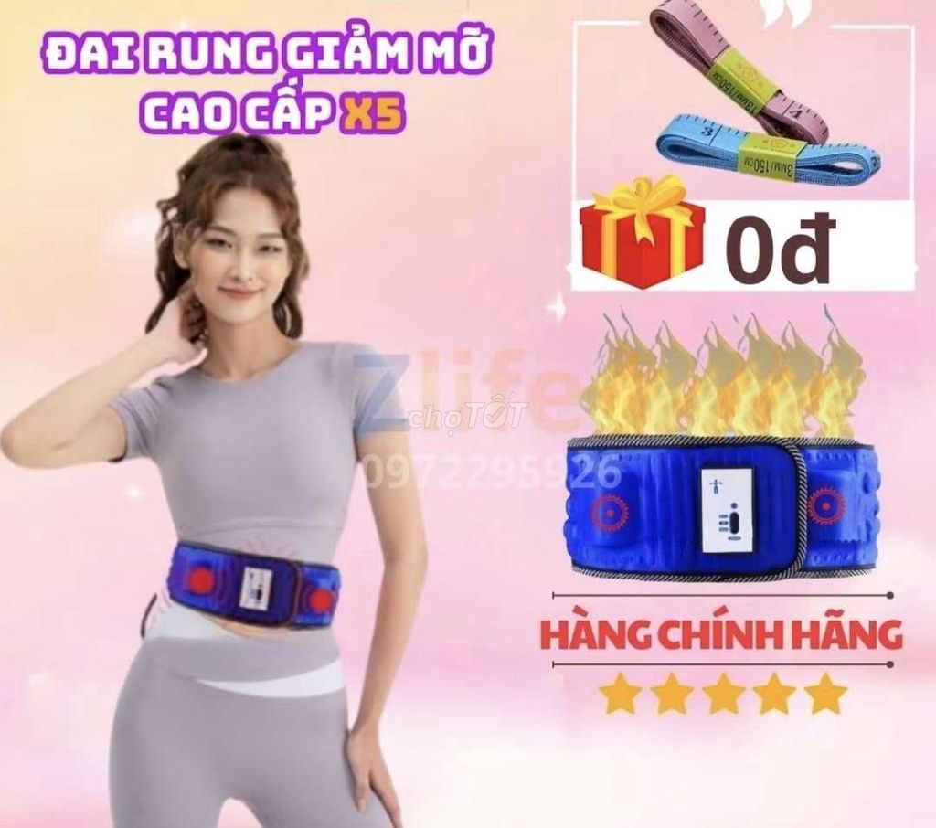 Đai massage rung giảm mỡ bụng đùi mỡ toàn thân X5