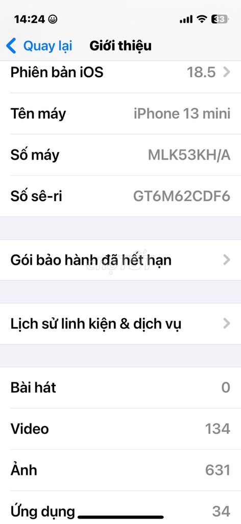 Apple iPhone 13 mini 256GB 85-90%. Mua bán Điện thoại tại Quận Tây Hồ Hà Nội được đăng bởi lương duy chức hình 1