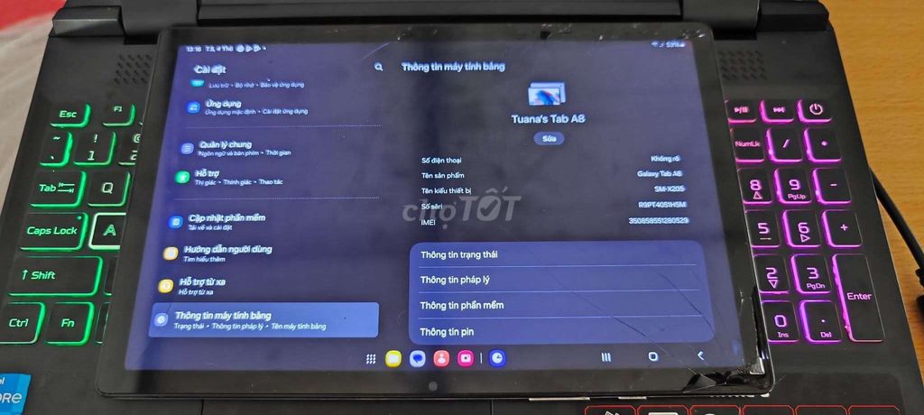 Samsung Galaxy Tab A8 màn vỡ. Mua bán Máy tính bảng tại Quận Tây Hồ Hà Nội được đăng bởi Do Anh Tuan hình 1