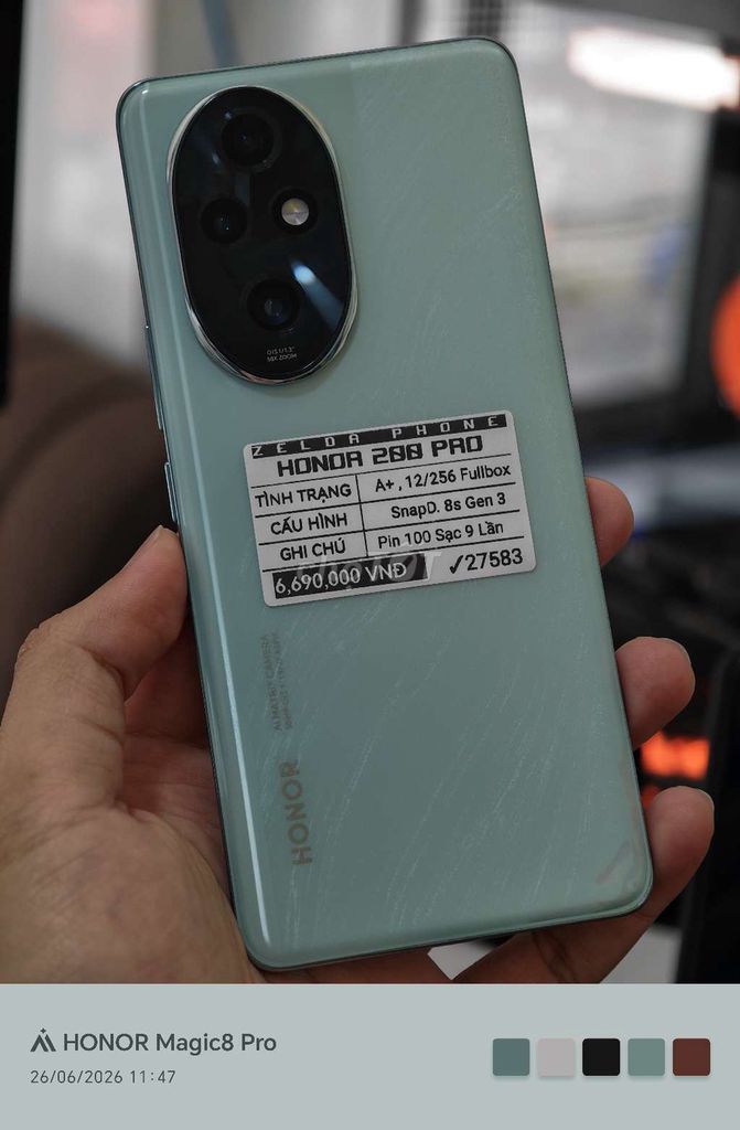 Honor 200 Pro 12GB/256GB Xanh Sạc Ít Fullbox. Mua bán Điện thoại tại Quận Ninh Kiều Cần Thơ được đăng bởi Zelda Phone hình 1