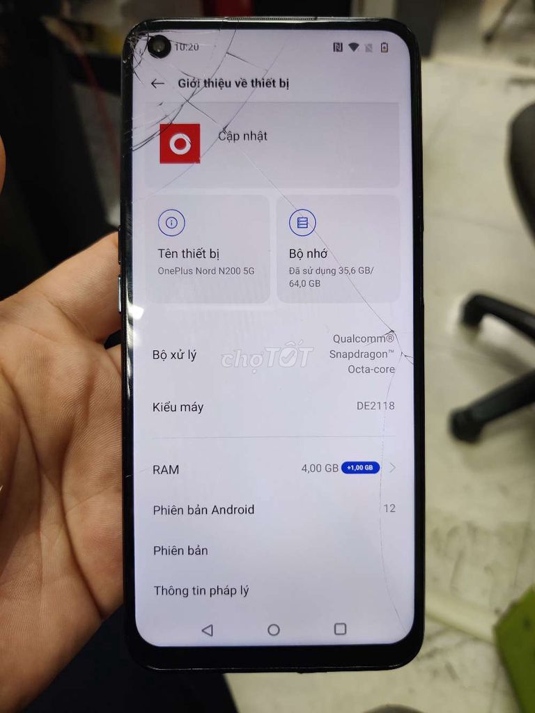 OnePlus Nord N200 5G 64GB Đen Kính vỡ. Mua bán Điện thoại tại Quận Hà Đông Hà Nội được đăng bởi Nguyễn ngọc quý hình 1
