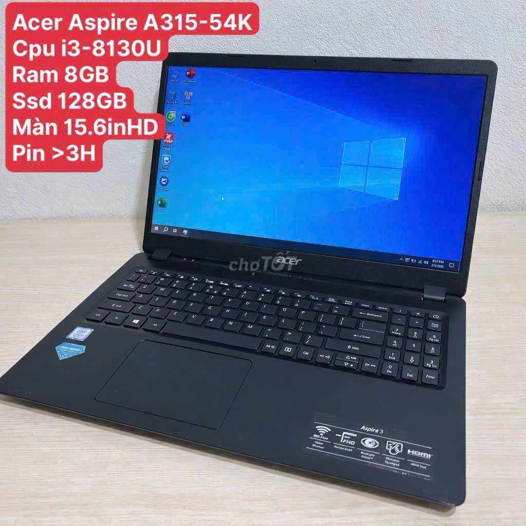 T.lý Acer A315-54K i3-8130U/8GB/128GB/15.6HD. Mua bán Laptop tại Quận Ninh Kiều Cần Thơ được đăng bởi Laptop Linh Kiện PC Nhật Mỹ CT hình 1
