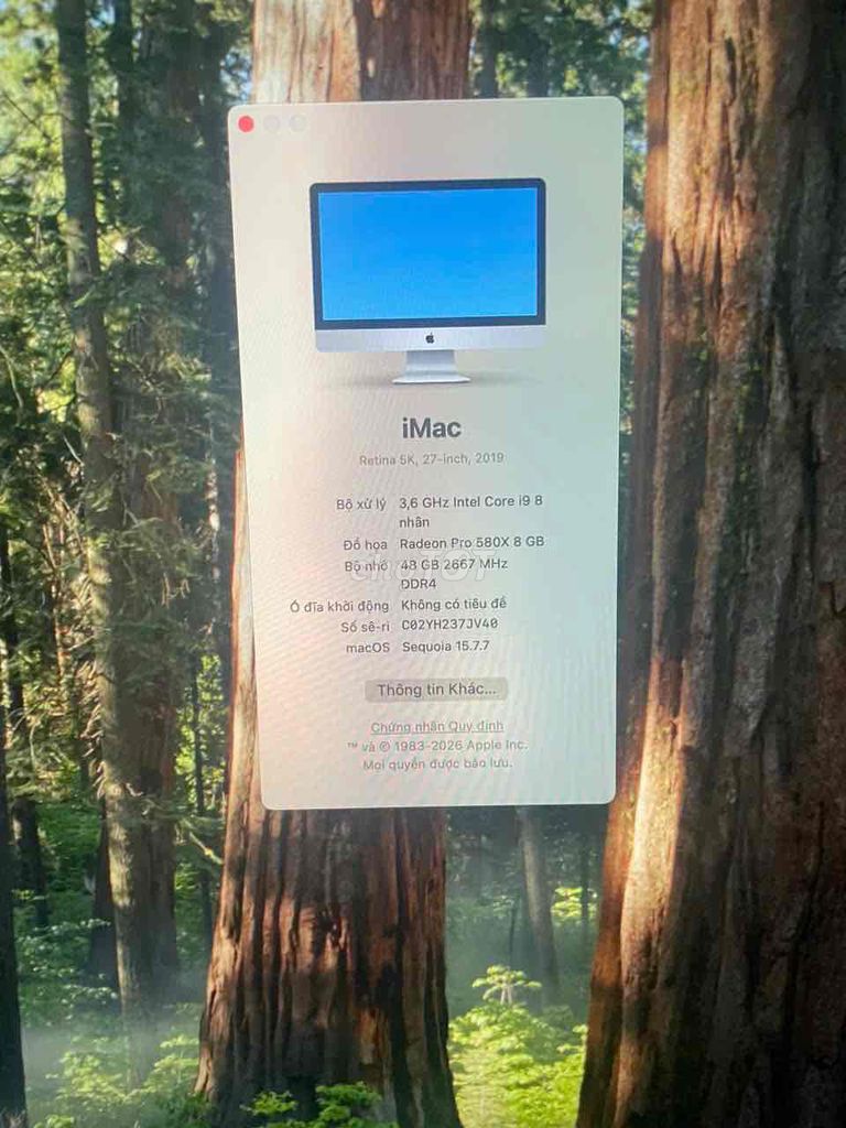 Apple iMac 2019 i9 9900K 64GB 1TB SSD 27 inch 5K. Mua bán Máy tính để bàn tại Thành phố Long Xuyên An Giang được đăng bởi CỬA HÀNG HỮU TÀI AN GIANG CÓ THU LẠI MÁY TÍNH CŨ hình 1