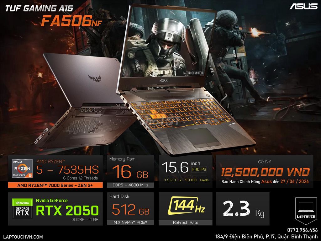 Asus TUF A15 FA506NF [ BH ]. Mua bán Laptop tại Quận Bình Thạnh Tp Hồ Chí Minh được đăng bởi Cửa Hàng Máy Tính Laptouch VN hình 1