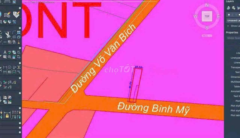 BÁN 445,5m MẶT TIỀN ĐƯỜNG BÌNH MỸ GIẢM MẠNH CÒN 10ty