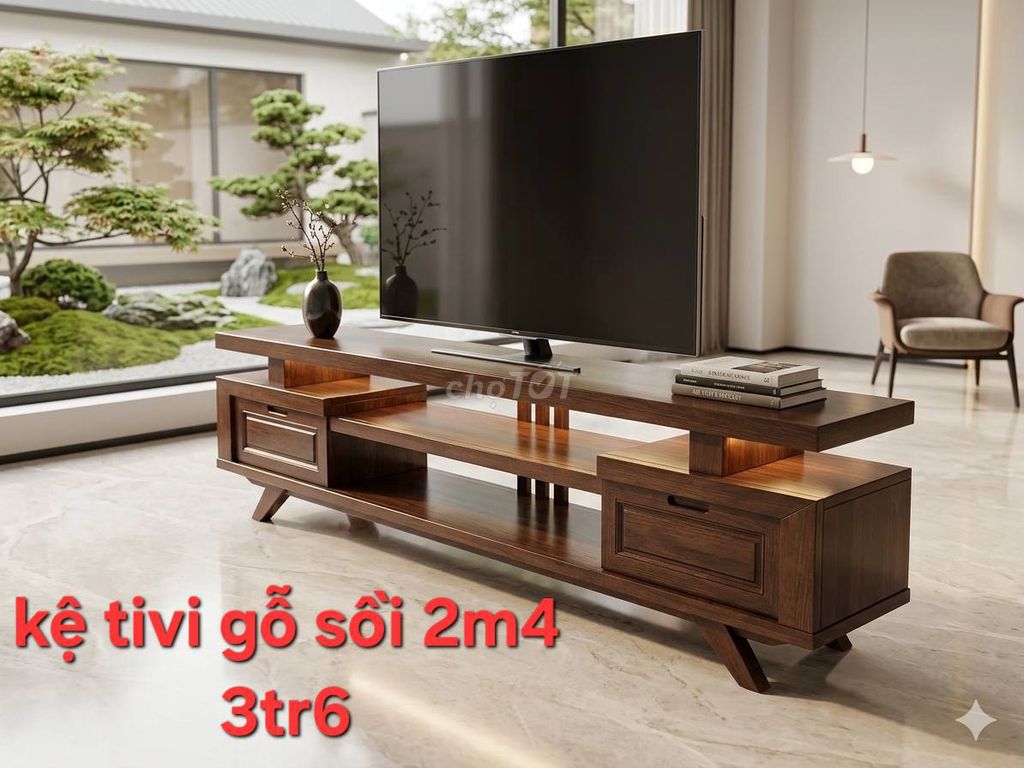Kệ tivi gỗ sồi 2m4 Hiện đại. Mua bán Tủ, kệ gia đình tại Thành phố Buôn Ma Thuột Đắk Lắk được đăng bởi Nội thất đồ gỗ Thành Luân hình 1