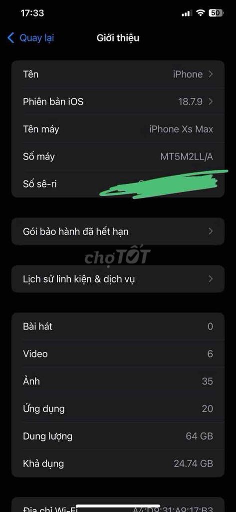 Apple iPhone Xs Max 64GB. Mua bán Điện thoại tại Huyện Thuận Nam Ninh Thuận được đăng bởi Tèo hình 1
