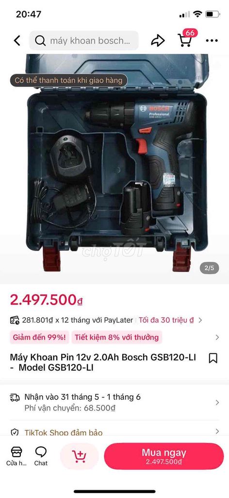 Máy khoan pin Bosch GSB120-LI. Mua bán Đồ chuyên dụng, Giống nuôi trồng tại Huyện Hòa Vang Đà Nẵng được đăng bởi tuấn hình 1
