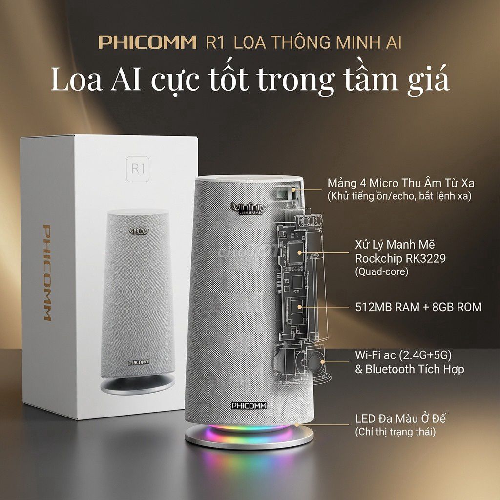 Loa Bluetooth PHICOMM R1 Trắng. Mua bán Tivi, Âm thanh tại Quận Phú Nhuận Tp Hồ Chí Minh được đăng bởi Anh Tuấn hình 1