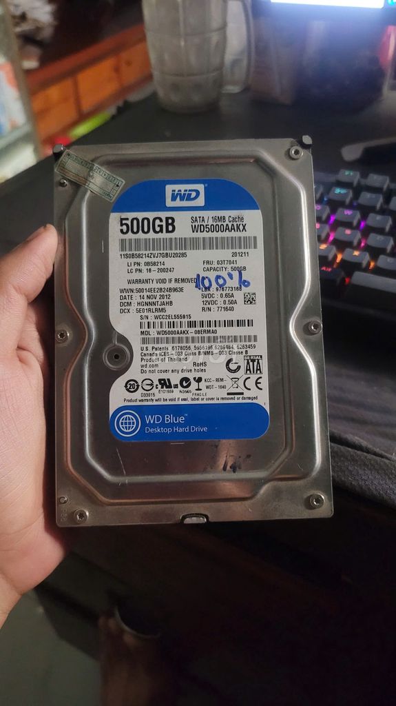 Ổ cứng HDD WD WD5000AAKX 500GB Bạc. Mua bán Linh kiện (RAM, Card...) tại Huyện Bình Chánh Tp Hồ Chí Minh được đăng bởi Tiến Hoàng hình 1