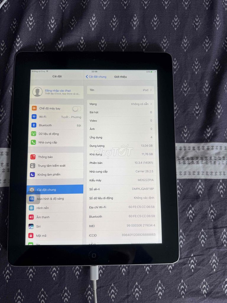 Apple iPad 4 16GB ( 4g + wifi). Mua bán Máy tính bảng tại Quận Ninh Kiều Cần Thơ được đăng bởi Nguyễn văn Tuyết hình 1