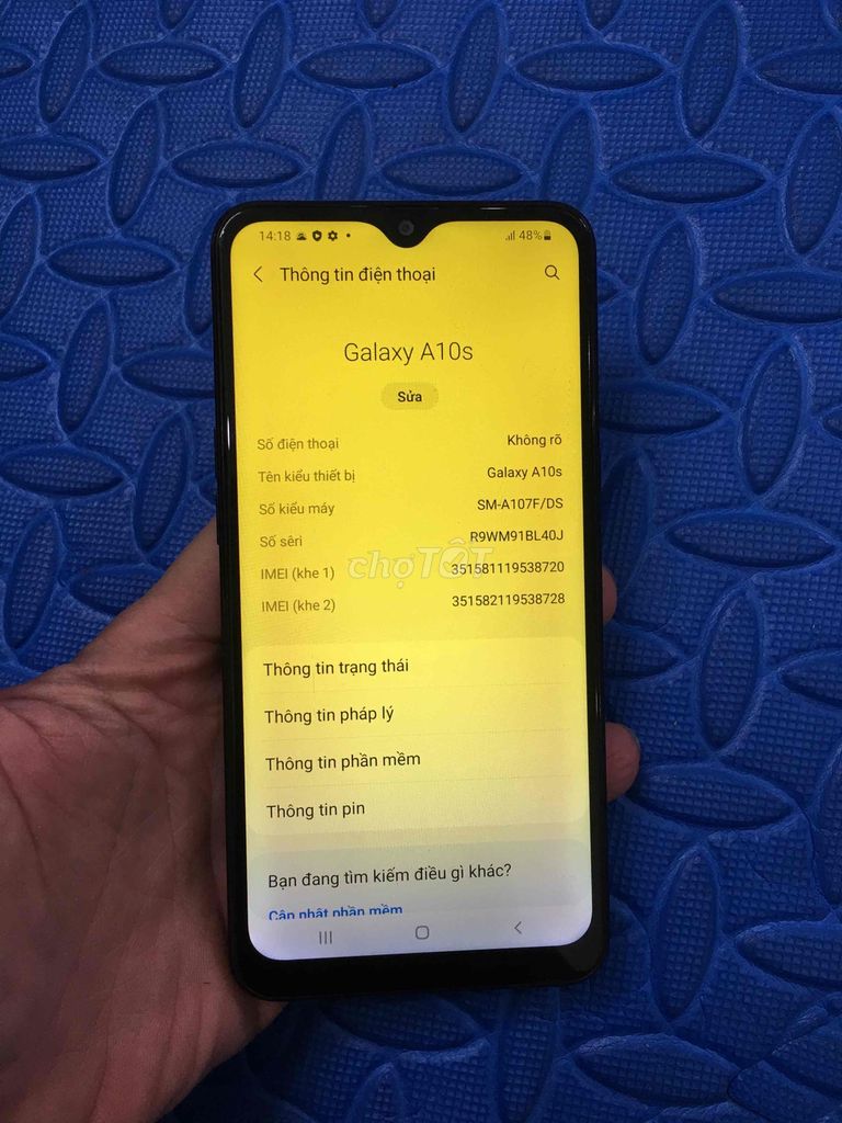 Cần Bán Samsung A10s zin màn ám nặng
