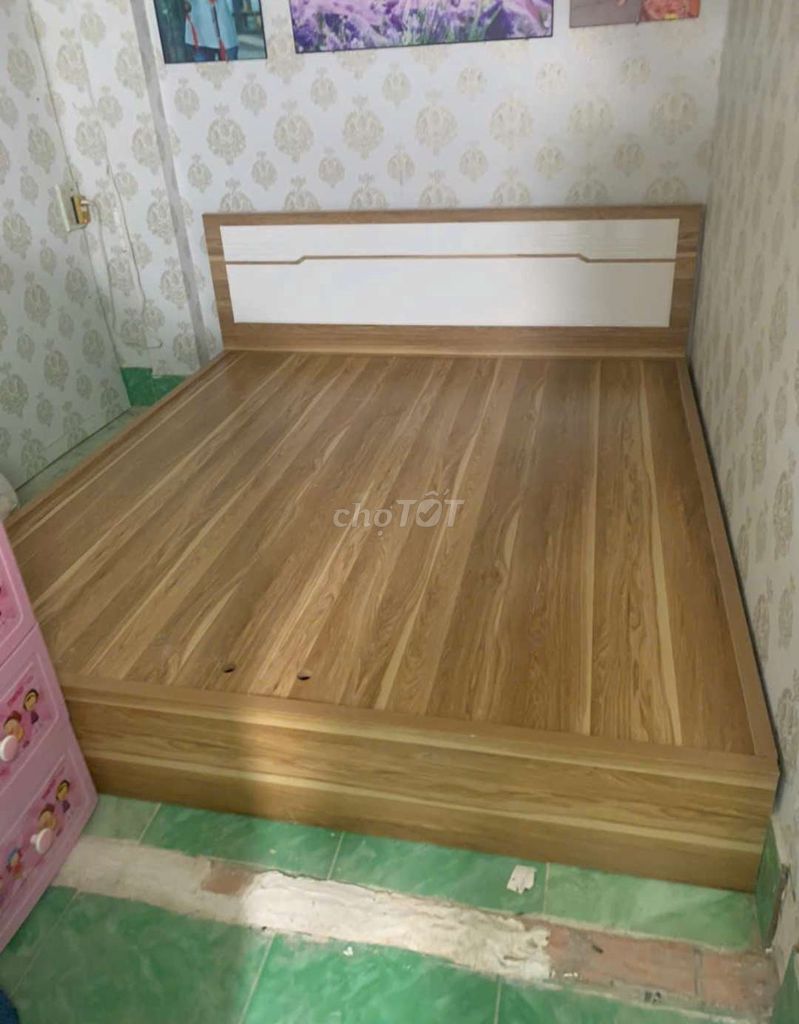 GIƯỜNG 1M6*2M GỖ CÔNG NGHIỆP MDF CÓ HỘP KÉO