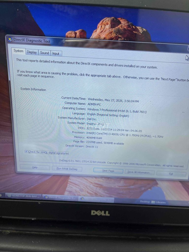 Dell Inspiron 3542 i3 4005U 4GB/500GB Pk có sạc zi. Mua bán Laptop tại Quận Cầu Giấy Hà Nội được đăng bởi thành hình 1
