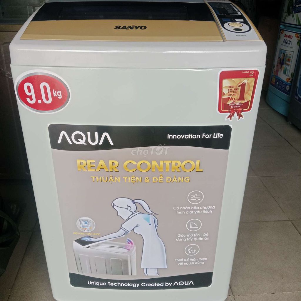 Máy giặt Sanyo ADW-950VT 9.0 kg Trắng, vàng đồng. Mua bán Máy giặt tại Thành phố Dĩ An Bình Dương được đăng bởi Trịnh Việt toàn hình 1