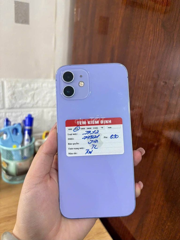 iPhone 12 64GB Tím Đã sử dụng. Mua bán Điện thoại tại Quận 10 Tp Hồ Chí Minh được đăng bởi Hội Đồ Điện Tử hình 1