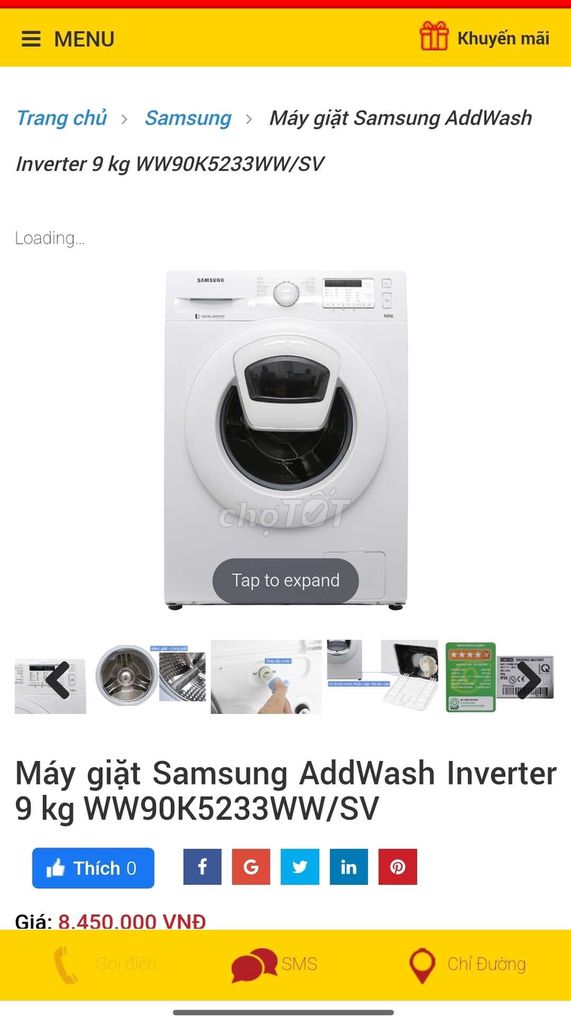 Máy giặt lồng ngang samsung 9 ký